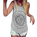 Produktbild Elecenty Damen Weste Tee Shirt Hemden Tops Tanktops Oberteile Ärmellos T-Stücke Sonne Drucken Rundhals Sommerhemd Hemd Blusen Haushemd Bluse Lose Damenmode Frauen Sommerbluse (M, Grau)