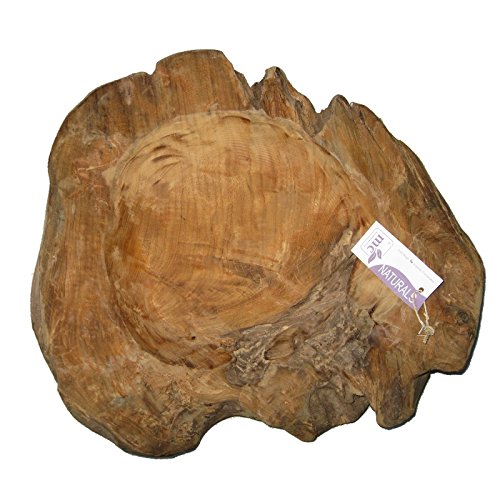 Exklusive Wurzelholz-Schale 30 cm aus massivem Teak-Holz natur - 3
