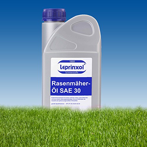 5L SAE30 4-TAKT 4-T RASENMÄHERÖL EINBEREICHSÖL MOTORÖL 5 LITER VON LEPRINXOL. Speziell für 4-Takt-Rasenmäher-Motoren und sonstige Motoren. SAE-30 auch für Motoren der Aufsitzrasenmäher mit der Viskositätsklasse-Anforderung SAE 30. Dieses qualitativ hochwertige Motorenöl geeignet für Viertakt-Motoren von Traktoren, Rasenmähern, Generatoren, Pumpen und anderen Gartengeräten mit Luft- und Flüssigkeitskühlung mit der Spezifikation-Freigabe API CF/SG, ACEA E2-04, MAN 270 und MB 228.0. - 3