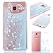 Produktbild Samsung Galaxy A7(2016) Hülle Flüssig,Samsung Galaxy SM-A710F Schutzhülle,Transparent Hard Case Hülle für Samsung Galaxy A710(2016),Luxus Shiny 3D Bling Glanz Glitter Glitzer Sparkle Treibsand Liquid Flüssig Flowing Fließend Schneeflocke Kreative Design mit Muster Hart Plastik Tasche Durchsichtig Klar Kristal Clear Rückseite Rück Zurück Bumper Beschützer Haut Schale Etui Case Cover Handyhülle für Samsung Galaxy A710(2016) 5.5 Zoll,Blau