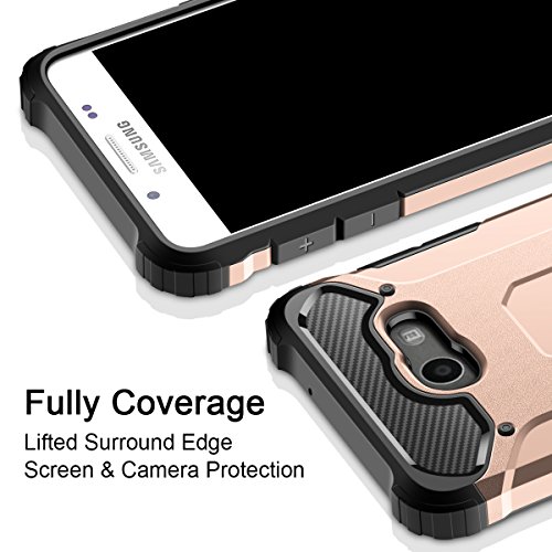Funda Samsung Galaxy J5 2017 Coolden Galaxy J5 2017 Carcasa High Pro Shield Doble Capa TPU PC Resistente a los ara  azos Ajuste delgado Cover Choque Absorci  n Case Caso para Galaxy J520-Oro Rosa