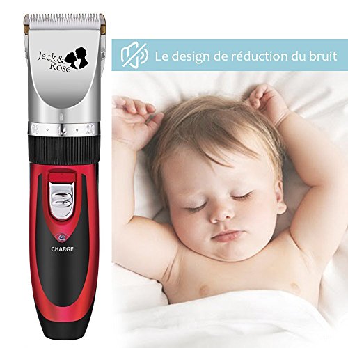Jack & Rose Profi Elektrische Haarschneidemaschine Wiederaufladbare Haarschneider Set Haartrimmerset Haartrimmer mit 4 Trimmaufsätzen für Kinder und Herren - 4