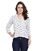 V neck style shirt with 3/4th sleeve, blend with glittering buttons with the soft touch of the fabric gives a cool experience-White RS.399.00