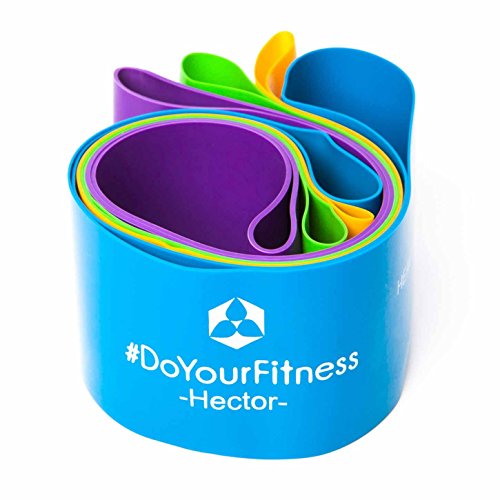 Fitnessbändern »Hector« – Gymnastikbänder / Loops für Yoga, Pilates, Reha-Sport Physio-Gymnastik – Für Männer & Frauen – Hergestellt aus natürlichem Latex – geschlossene Sportbänder mit ca. 60cm Umfang & 5cm Breite. Das idleae Übungsband / Widerstandsband / Miniband / Gymnastikband für CrossFit Pilates Fitness Muskelaufbau Yoga & Therapie – Training für den gesamten Körper (Bauch Beine Arme Hintern Po) - 2
