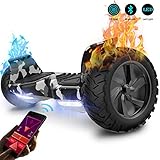 GeekMe Gyropode 8.5 Pouces Hoverboard Tout Terrain Scooter Auto-équilibré Electrique avec Moteur Puissant LEDs Bluetooth APP pour Adultes et Enfants