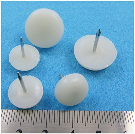 Warrenpoint Hardware WHITE NYLON NAIL FURNITURE PADS 20mm & 15mm CHAIRS FEET LEG PROTECTOR GLIDES (15mm x 8 pcs (H034))