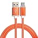 Produktbild Wokee Micro USB Schnellladekabel 1M 3.3FT,Nylon geflochtenes USB Micro Ladekabel Daten geflochtenes Kabel für Android Smartphones 6 Farben (Orange)