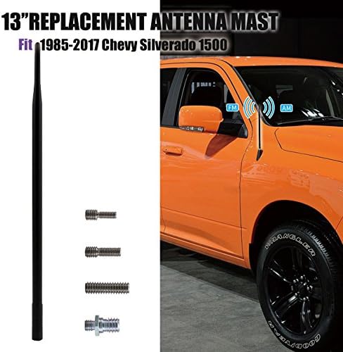 13" Car Aerial Antenna AM FM Radio Signal Reception Mast Black Replacement For 1985-2017 Chevy Silverado 1500