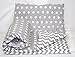 Baby's Comfort REVERSIBLE 2pcs baby bedding set DUVET/ QUILT COVER + PILLOWCASE (135x100cm for cotbeds, 2 - Grey spots / grey chevron)