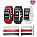 Price comparison product image Smart Watch Bracelet, FANCY CHERRY® S2 IP67 Waterproof Fitness Tracker Smart Band Heart Rate Monitor Sports Activity Pedometer Health Smartwatch Bluetooth Wristband with Sleep monitor/Call & Notification reminder/Calorie Counter/Remote Camera for Android IOS Smartphone (Black and Red strap)