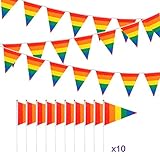 ● Material y color: la bandera del orgullo gay está hecha de poliéster de buena calidad, el material suave y duradero te da una sensación de tacto más cómoda. La bandera gay del arco iris tiene doble impresión en 6 colores, rojo, naranja, amarillo, verde, azul, púrpura, muy fuerte y vívido.