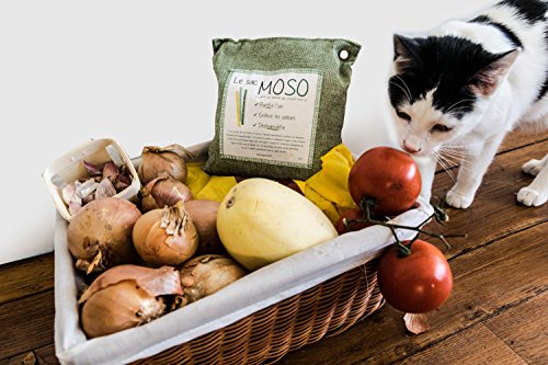 Le Sac MOSO (Die Moso Tasche) Version 500GR – Natürliche Luftreiniger , Deodorant, Feuchtigkeitsabsorber , geruchlos – gefertigt aus 100% Bambuskohle – 500 Gr Grau - 4