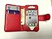 Produktbild High Value Apple iPhone 4 4S Red Geldbörse mit zwei Kartensteckplätze PU-Leder-Kasten-Abdeckung für Apple iPhone 4 4S