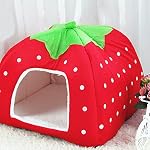 YOUJIA-Letto-Nido-Morbido-Fragola-Casa-Per-Cane-Gatti-Animali-Domestici-Cuscino-Casa