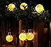 Produktbild Fletion Weihnachten 30 LED Kugel Lichterketten Solarbetriebene Schnur-Licht,4.8M Farbige Dekorative Wasserdichte Lichterkette für Patio Gardens Haus Yard Beleuchtung(Warmweiß)