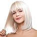 THZ Short Super Natural Women's Bob style Straight Blonde Heat resistant Cosplay Full Hair Wigs