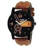 Gypsy Club Casual Analogue Black Dial Tan Leather Strap Watch For Men & Boys - GCM175 RS.199 (84.00% Off) - Amazon