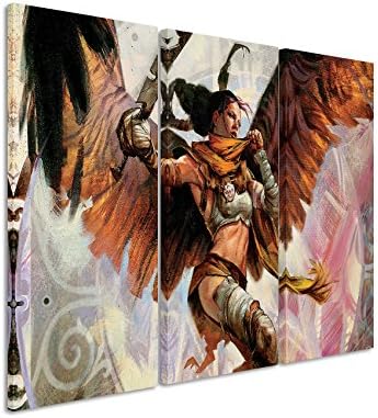 Picture - ART ON CANVAS PRINT Fantasy_Archangel_ 3 parts ( 47 x 35 inches ) Pictures completely framed on large frame. Art print Images realised as wall picture on real wooden framework. A canvas picture is much less expensive than an oil painting poster or placard