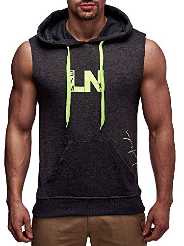 LEIF NELSON GYM Herren Fitness T-Shirt Hoodie Trainingsshirt LN06260 - 3