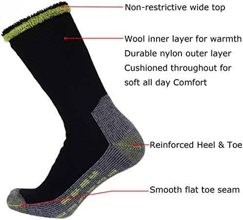 Well Knitting 3 Pairs Mens Merino Wool Blend Outdoor Working Hiking Crew Socks