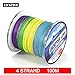 Produktbild Multi, 0,6: Jackfish 100 m 4 Strand Mix Farbe Super Strong PE geflochtene Angelschnur 10–36,3 kg schweren Multifil PE Angelschnur mit Clear Box
