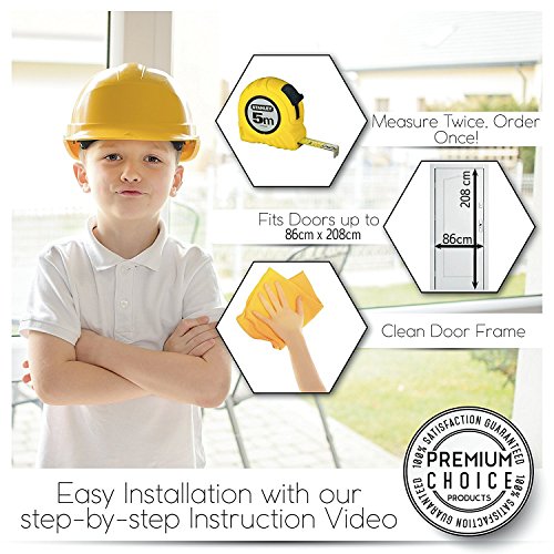 Fliegengitter mit Magnetverschluss, Insektenschutz ohne Bohren / Kleber für Terasse. Balkon, Fenster. Sofortiger Schutz gegen Moskitos, Insekten, Fliegen. Selbstklebend. (Für Türen bis 86 x 208cm) - 8