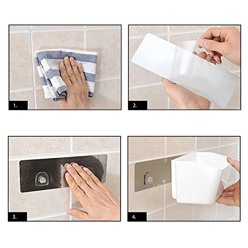 CathayBest Badregal,Kunststoff Badezimmer Duschablage Duschregal,Wandregal,Hängeregal,Küchenregal,Befestigen Ohne Bohren (weiß) - 7