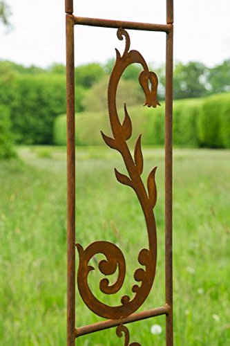 Filigraner Rosenbogen in Rost B: 110cm Rankbogen aus Metall in Edelrost - 2