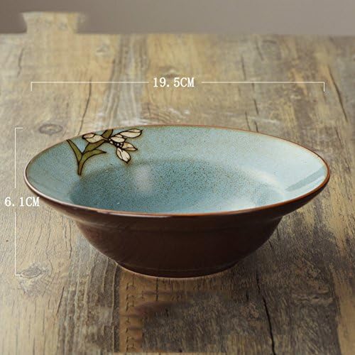 Creative hand-painted straw hat bowl ceramic bowl pasta bowl pull the sand table home dish plate-D