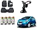 Auto Pearl Premium Quality Car Accessories Combo of Car Floor Foot Mats 4D Black. & Car Tyre Air Alert Valve Cap Set of 4 Pcs. & Universal Car Windshield Mount Holder Mobile Stand. RS.1771.00