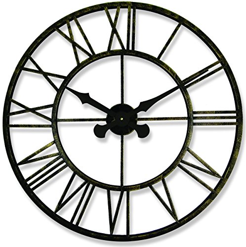 Roger Lascelles Reloj, Metal, Dorado y marrón, 70 x 7 x 70 cm