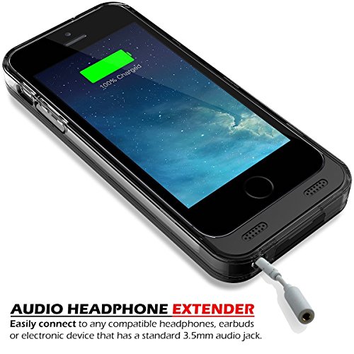 iPhone 5s Charger Case [Apple MFi Certified] iFansÂ® Slim Charger Case with 2400mAh Built-in Battery Pack for iPhone SE/5S/5 (120% Charge)