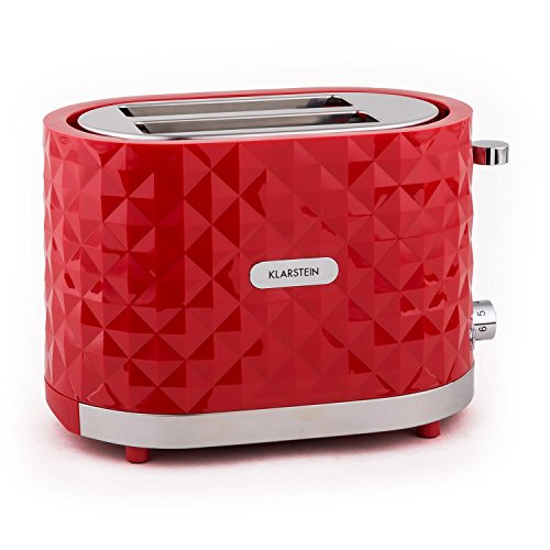 Klarstein Granada Rossa Toaster 2-Schlitz-Toaster Doppel-Toaster (für 2 Scheiben, Auftau-Funktion, Brötchenaufsatz, stufenlose Bräunungsgradeinstellung, 1000W) rot - 5