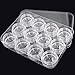 chinkyboo Caltrad 12pcs Clear Storage Bottle Plastic Empty Box Case Pot For Nail Art Gems Bead Rhinestone