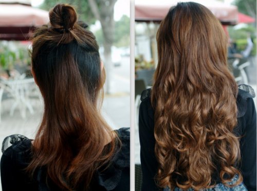 PRETTYSHOP XL 7 Teile Set Clip in Extensions 60cm Haarverlängerung Haarteil gewellt braun mix #4T30 CE9-1 - 3