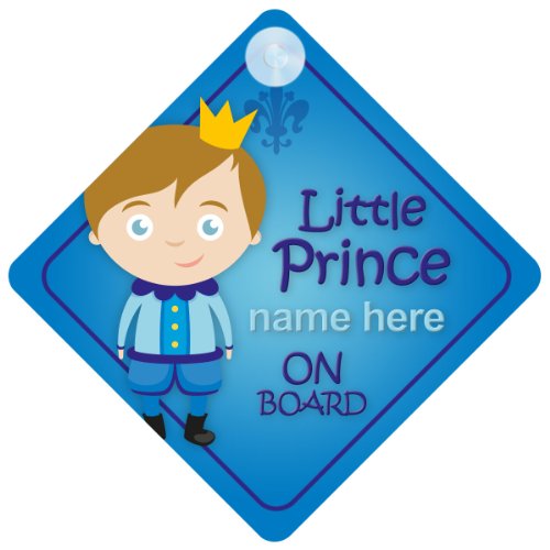 Little Prince On Board Personalised Car Sign New Baby Boy / Child Gift / Present BLP002