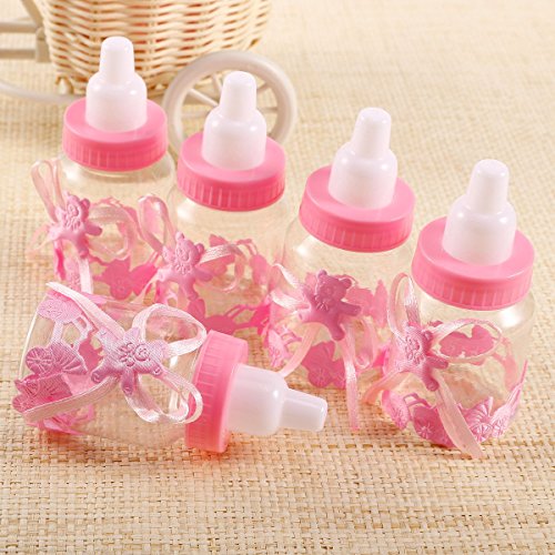 24er Rosa Milchflasche Babyflasche Baby Taufe Geburt Babyshower Party Tischdeko Gastgeschenke - 4