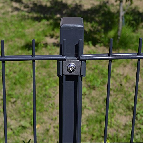 Preisvergleich Produktbild Home Deluxe / Pfosten Doppelstabmattenzaun / 2500 mm / Anthrazit