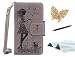 Produktbild LG X Power Handyhülle,LG X Power Hülle,TOUCASA® Brieftasche flip ledercase magnet leder klappbar Hülle etui tasche 360 grad Karte Halterung Kartenfächer extra Dünn Klapphülle [9 Karte Halterung Große Kapazität Brieftasche Design][Mädchen Frau Kat Blume] für LG X Power-Grau + Gratis Touch Stylus Pen & Staubstecker