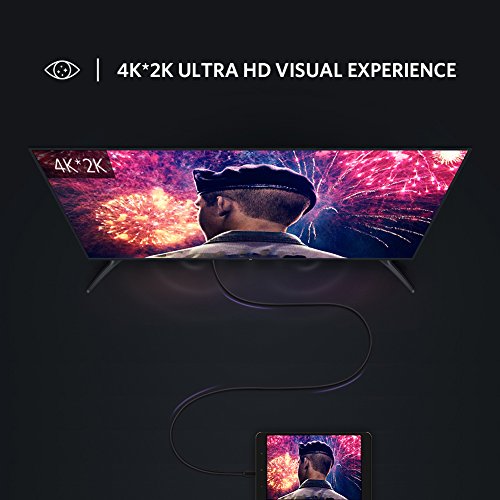 Micro HDMI auf HDMI Kabel UGREEN 1m Micro HDMI Adapterkabel 1080P 3D 4k typ d auf typ a hdmi verlängerungskabel mit Ethernet vergoldete Kontakte unterstützt für die HQ Micro hdmi Kabel 1.4 a Schwarz - 5