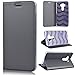 Produktbild SMART LEGEND Lederhülle für Asus ZenFone 3 (ZE552KL) Ledertasche Hülle Grau Schutzhülle Premium PU Leder Flip Case Protective Cover Innere Transparent Weiche Silikon Bookcase Handy Tasche Schale mit Magnet Standfunktion Etui