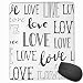 Produktbild Love Word Typography Valentine BlackuWhite Mouse Pad Non Slip Rubber Backing Gaming Mouse Pad Cute 9.8 X 11.8 inch
