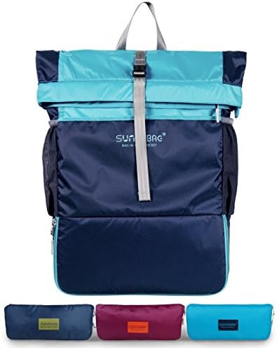 [Christmas Deal] 35% OFF! Foldable Rucksack 35L Ultralight Packable Backpack, Unisex Durable Handy Daypack for Travel, Hiking, Camping, Durable &amp; Waterproof (Blue, Enhanced Version)