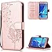 Produktbild FNBK Kompatibel mit Hülle Samsung Galaxy J5 2016 Hülle Leder Rosegold Löwenzahn Blumen Handyhülle Leder Flip Wallet Cover Tasche Stand Case Card Slot Magnetverschluß Kratzfestes Schutzhülle