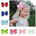 Ambielly 20Pcs Baby Girl Headbands Grosgrain Ribbon 6" Large Boutique Hair Bows Alligator Clips For Teens Kids (20 Solid Colors 6")