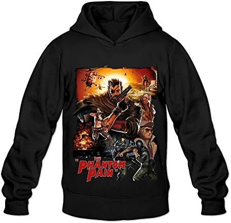 Men's Metal Gear Solid 5 V Game Poster Hooded Sweatshirt Black