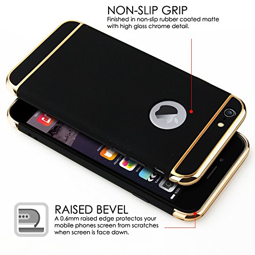 iPhone 6S Case, Rose Gold Slim Fit Matte Hard Case and Screen Protector for iPhone 6S/6 Cover [Rose Gold][4.7