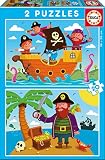 2 puzzles de 20 piezas, Piratas