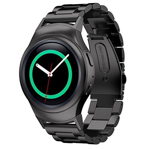Voberry® Nueva Versión Watche banda + conector de acero inoxidable para samsung Gear S2 rm-720, para Samsung Galaxy Gear S2 Classic...