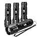 Produktbild LE Zoombar Superhelle CREE LED Taschenlampe, LED Handlampe mit einstellbarem Fokus, 4er Pack